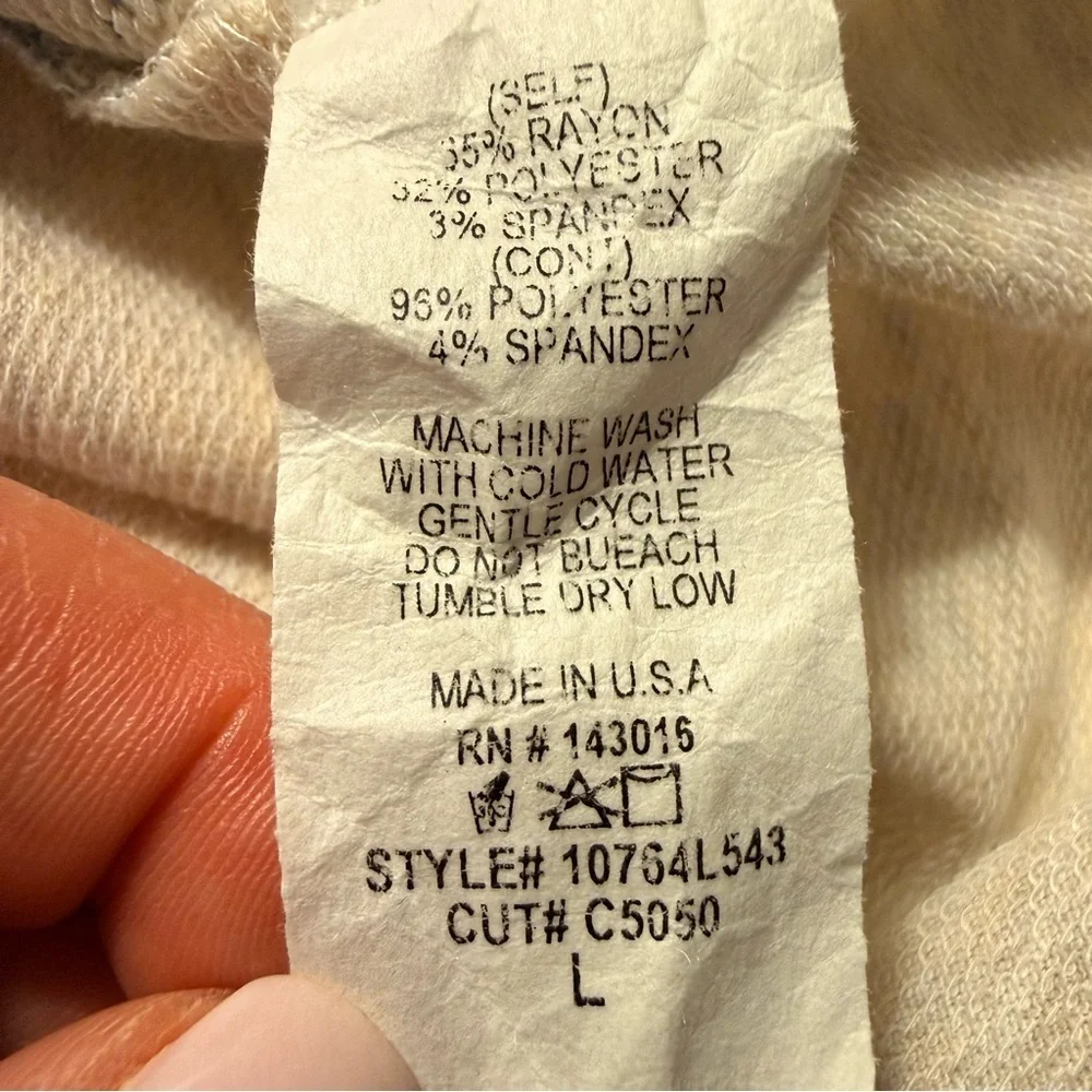 Teal and Cream Striped Sweater | Sz L - Picture 7 of 7